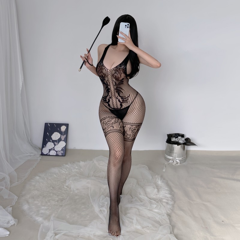 情趣内衣 性感网衣免脱开档连体衣制服诱惑连身袜激情套装透明连体大网眼睡衣夫妻房事变态情趣性用品C237